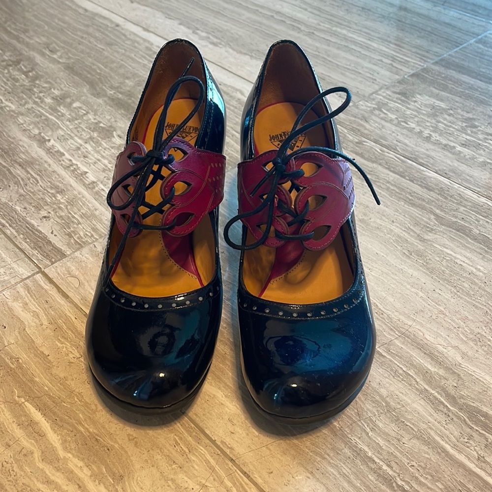 Fleuvog lace up Mary Jane style heels.